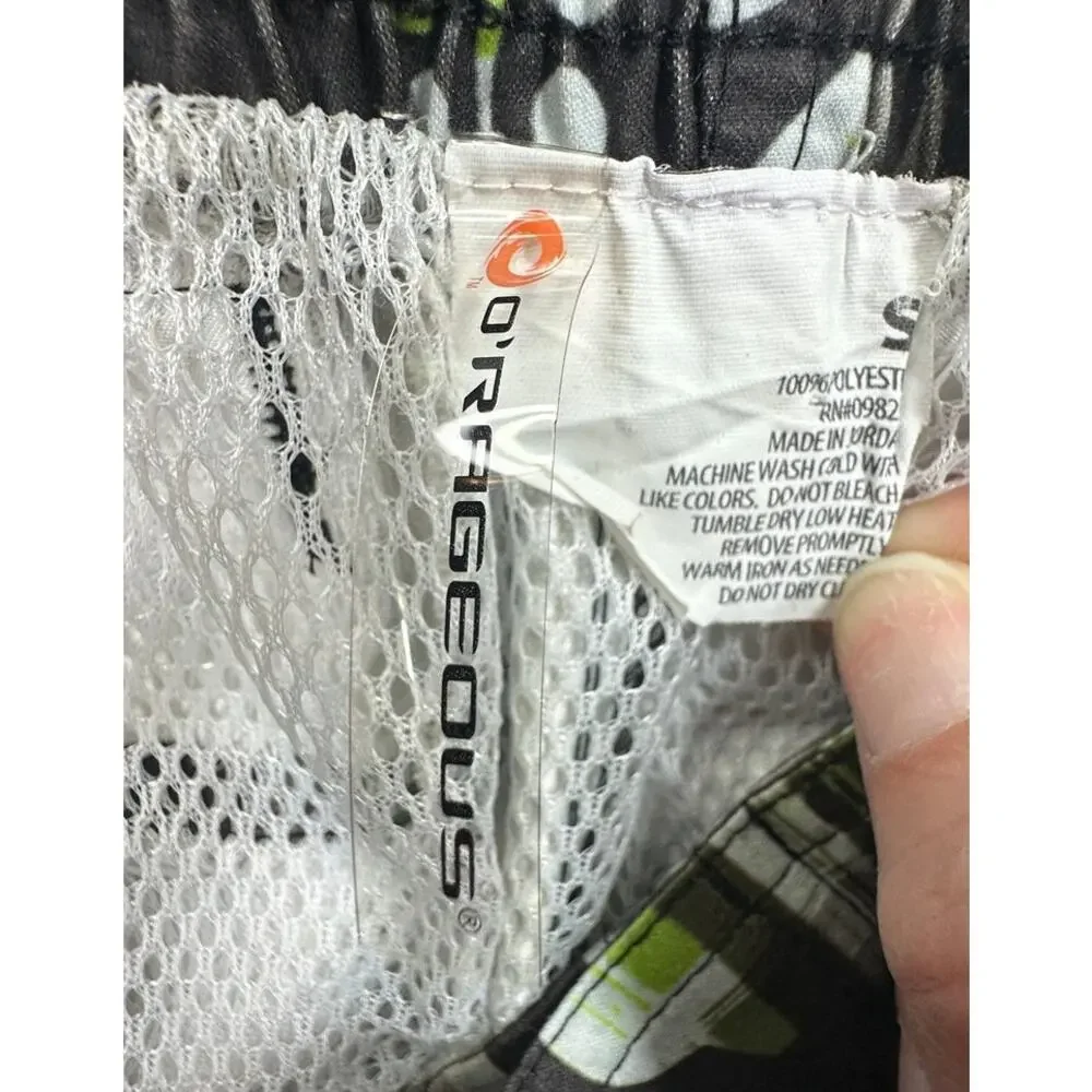O'Rageous Board Shorts Swim Trunks Hibiscus Plaid Cargo Y2K